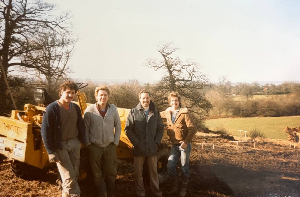 Terry, Paul, William and Clive Pocock setting out William's new house